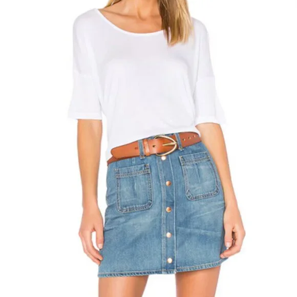 Never Worn Rag & Bone jean Santa Cruz Denim Mini Skirt Summer Festival Size 29 - Picture 11 of 11
